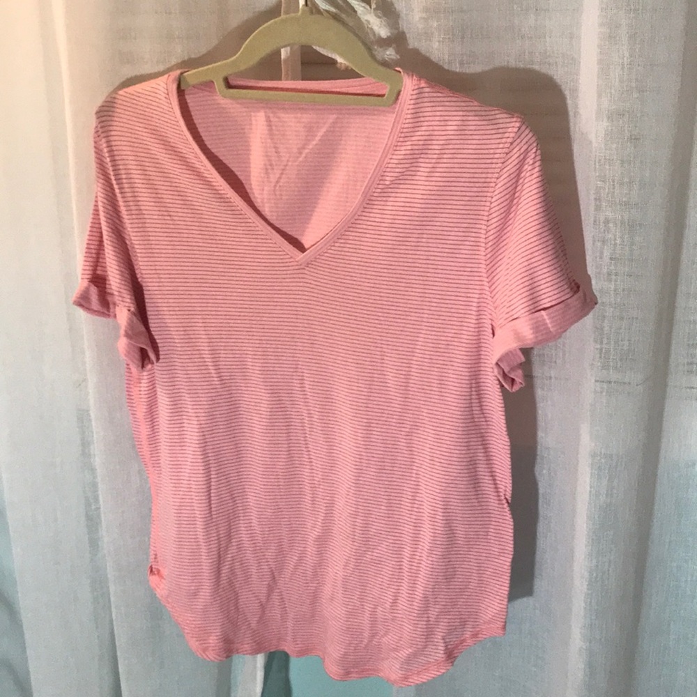 Lululemon V-Neck Pink Workout Top